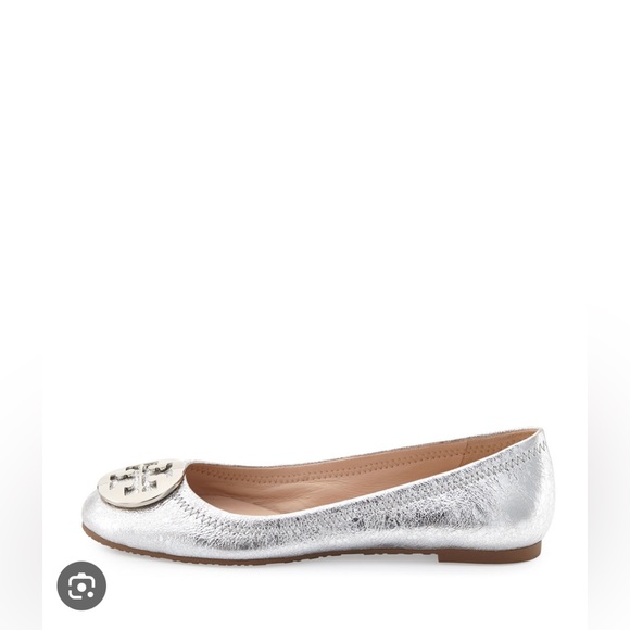Tory Burch Reva Metallic Ballet Flat, Palladium (Nickel) - Picture 2 of 6